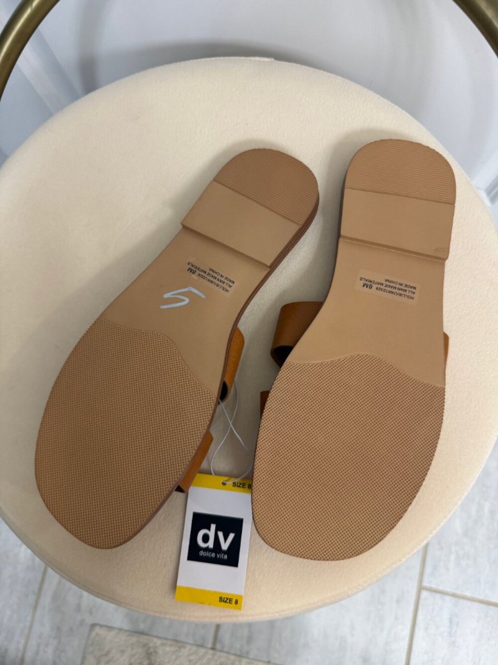DV by Dolce Vita Hollie Tan Cutout Slide Sandals Size 8 NWT - Picture 4 of 6